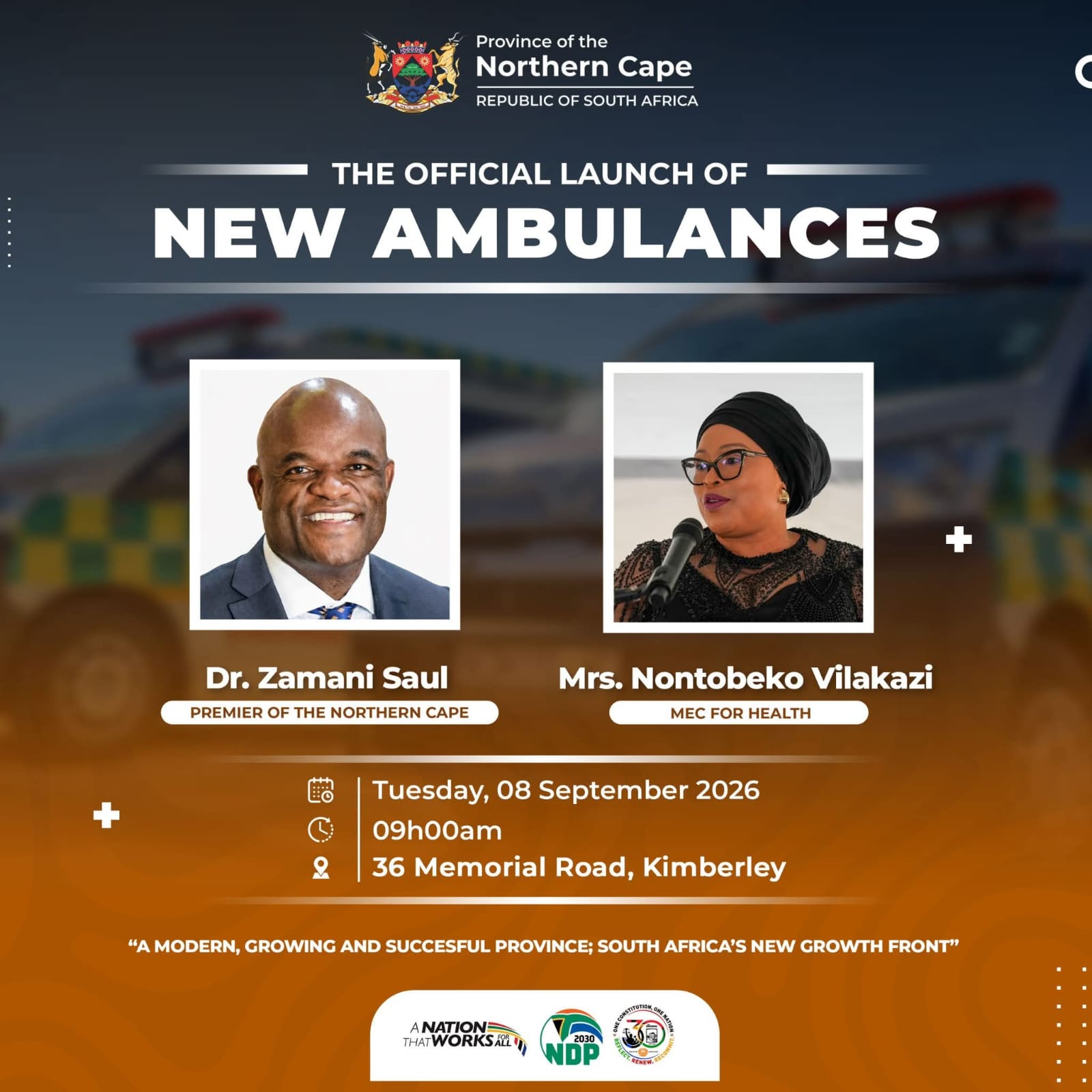 30 Nuwe EMS- en pasiëntvervoervoertuie vir Noord- Kaap 